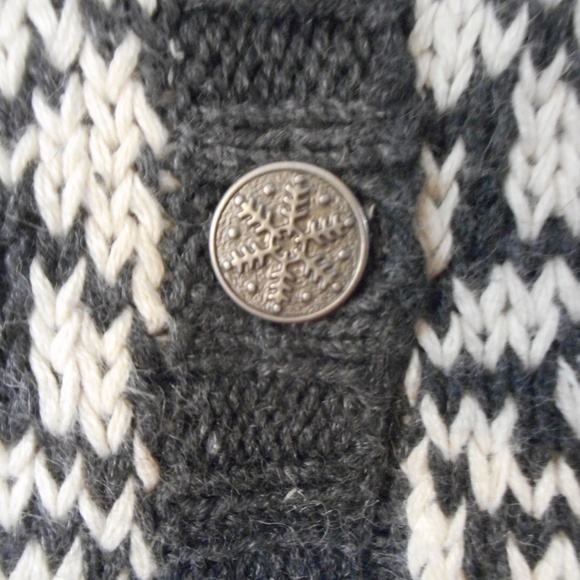 Size M Cotton blend Grey Snowflake Cardigan - Picture 2 of 8